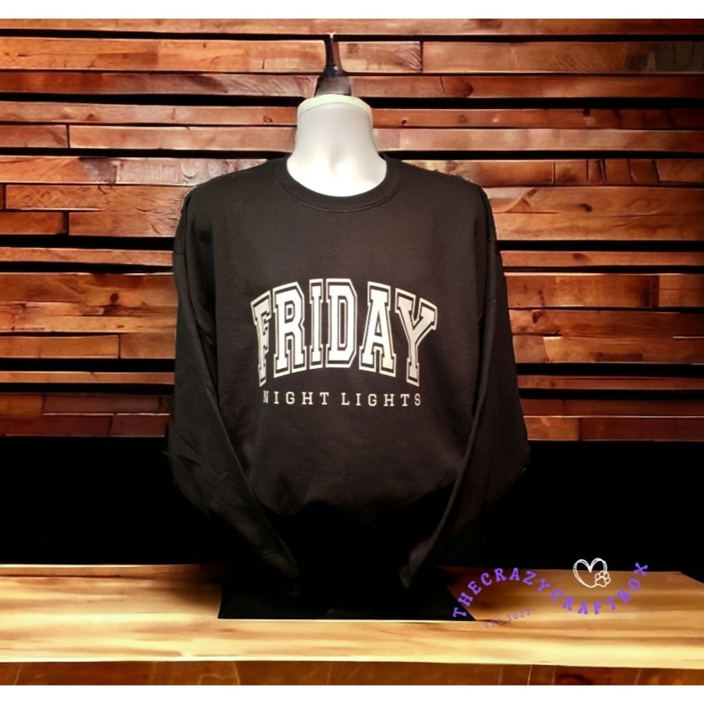 Gildan Friday Night Lights Sweatshirt Black Graphic Crewneck XL Heavy Blend